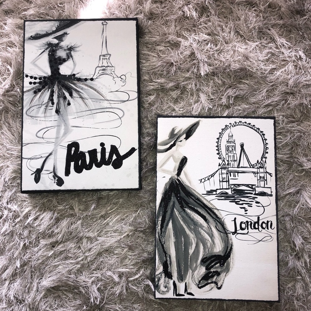 Two fashion canvas paintings